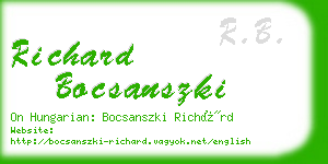 richard bocsanszki business card